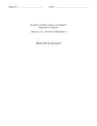 Practice Exam 1 - Organic Chemistry II | CHM 2211 - Docsity