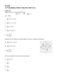 Calculating Limits Using the Limit Laws - Calculus I - Notes | MA 181 ...
