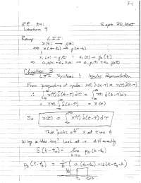 Linear System Analysis I - Chapter 3 - Lecture Handout | ECE 311 - Docsity