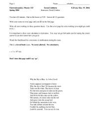 Solutions to Second Midterm - Electromagnetism | PHYS 323 | Exams ...