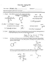 Exam 1 Questions with Solution - Organic Chemistry | CHEM 238 - Docsity