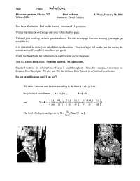 Solved Questions of Electromagnetism - Exam 1 - Fall 2004 | PHYS 322 ...