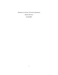 Solution to Exam 1 Practice Questions - Calculus I-Honors | MATH 1351 ...