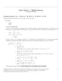 Homework 5 Problems with Solutions - Calculus II Honors | MATH 1352 ...
