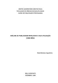 TCC - Análise da Publicidade em Blogs e a utilização desse meio como mídia
