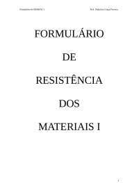 Formulário de resistencia dos materiais 