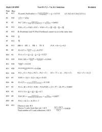 Finite Mathematics Exam Answer Key | MAT 120.00 - Docsity