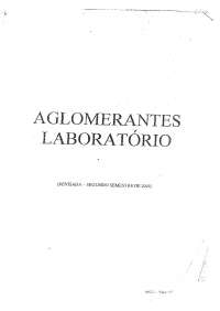 Aglomerantes, laboratório