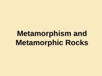 Metamorphism and Metamorphic Rocks - Lecture Slides | GEO 102.00 - Docsity