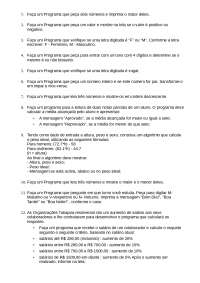 Programas de Computação I - Exercícios de Informática