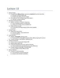 Class Notes on Nuclear Energy | Resources Geology | GEOS 1024 - Docsity