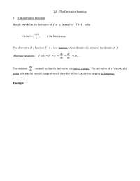 The Derivative Functions | Math Concepts Calculus | MATH 131 - Docsity