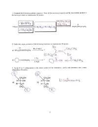 Organic Chemistry I - Exam 4 Solutions | CHEM 231 - Docsity