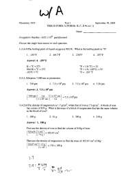 Exam 1 Question Answer - General Chemistry | CHEM 1035 - Docsity
