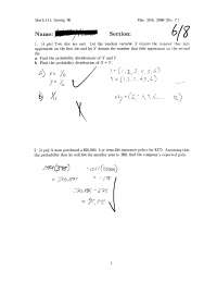 Solved Quiz - Introduction to Probability | MATH 111 - Docsity