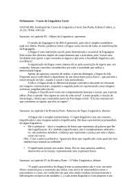 Fichamento Curso de Linguística Geral - Saussure