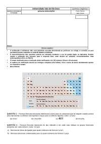 Avaliação de Química Orgânica
