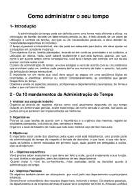 Como administrar o seu tempo