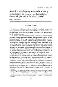 Certificación de técnicos de laboratorio y de radiología 
