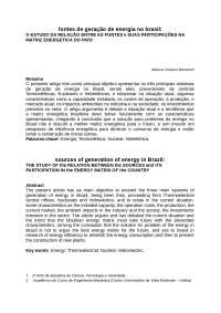Artigo Fontes de Geração de Energia