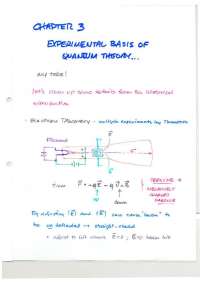 Notes on Experimental Basis of Quantum Theory | PHY 215
