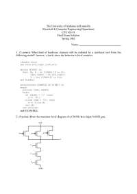 VHDL Exam Solutions: Electrical & Computer Engineering Department, CPE 426 01, Spring 2002