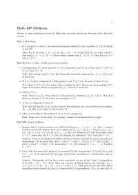 4 Practice Questions for Abstract Algebra - Midterm Exam | MATH 647