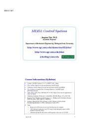 Lecture Slides on Open Loop vs Closed Loop Control | ME 451