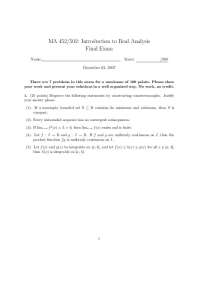7 Questions on Introduction to Real Analysis - Final Exam | MA 452