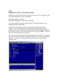 Debugging with CodeView, Visual Studio, Windbag - Computer Organization | CS 308