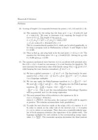 Solutions to Problems 23-25: String Equation, Quantum Mechanics, and Motion on a Cone
