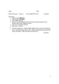 EECE 238 Exam 2: Logic Diagrams, Combinational Circuits, and Sequential Circuits - Prof. M