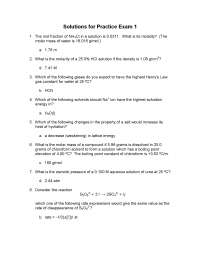 Solutions for Practice Exam 1 - General Chemistry II | CH 123 - Docsity