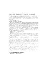 Homework 1 for Math 391: Proving Axioms and Properties of a Commutative Ring - Prof. Jon B
