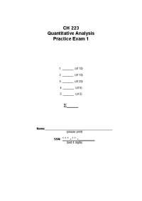 Practice Exam 1 - Quantitative Analysis | CH 223