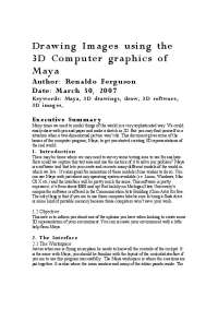 Drawing Images using the 3D Computer Graphics of Maya | ECE 480