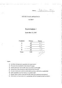 Exam 1 Solution Key - Circuits and Systems II | ECE 202