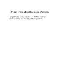 Discussion Questions - Quantum Physics I | PHY 471