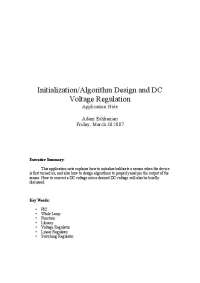 Initialization/Algorithm Design and DC Voltage Regulation Application | ECE 480