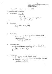 Exam 3 with Answer Key - Quantum Chemistry | CEM 483