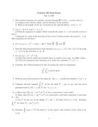 Sample Final Exam - Calculus III - Fall 2001 | MATH 210 - Docsity