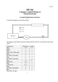 Computer Assisted Design of Thermal Systems - Piping/Pump Calculation | ME 416