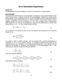 Solved Problems on the Error Estimation - Experiment | ME 412 | Exams ...