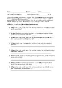 Exam Practice Questions - Cell and Molecular Biology Lab | BS 111L