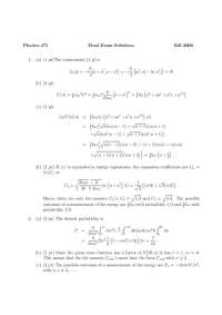 Final Exam Solutions - Quantum Physics I | PHY 471