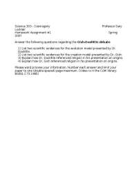 Homework Assignment 1 Questions - Cosmogony | SCI 303