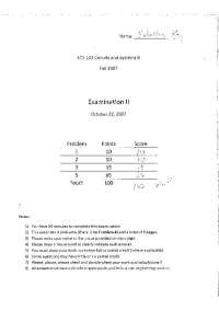 Circuits and Systems II Examination with Solutions | ECE 202