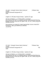The New Turing Omnibus Boolean Systems Logic - Assignment 8 | CSC 490