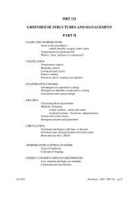 Greenhouse Temperature Control: Gases, Ventilation, Heating, Circulation, and Cooling - Pr