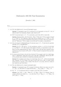 Solved Questions for Final Exam - Introduction to Topology | MATH 431